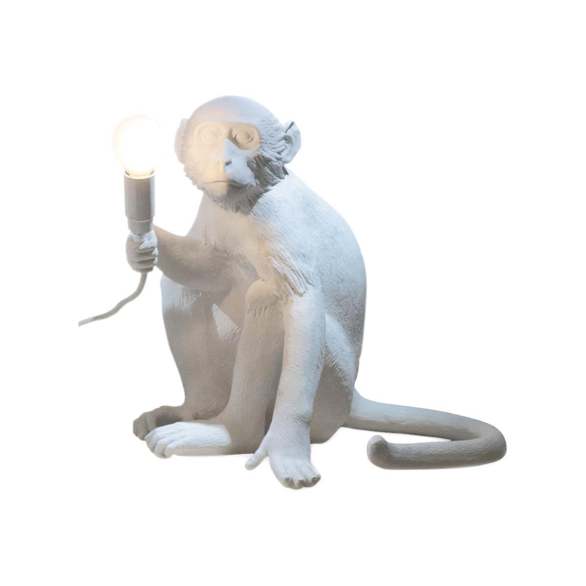 Monkey Sitting Table lamp - / Indoor - H 32 cm by Seletti White – image 1