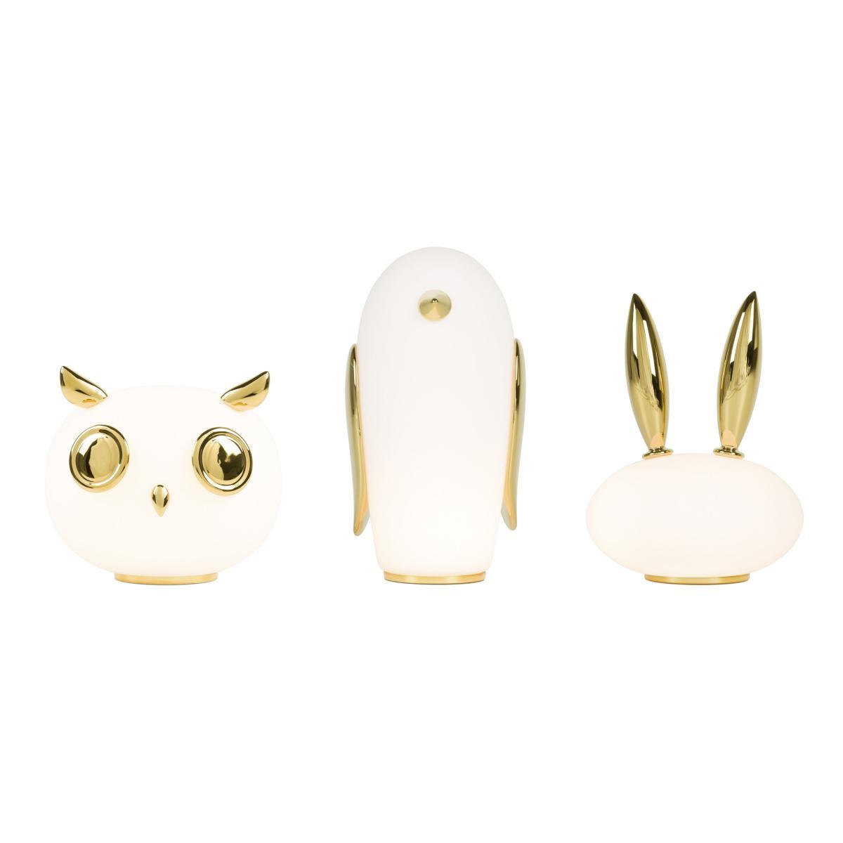Uhuh Hibou Table lamp - / Gold plated ceramic & glass by Moooi White – image 4
