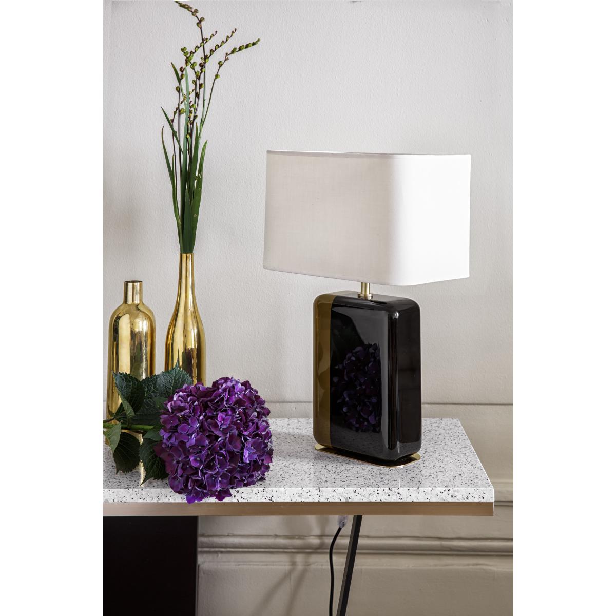 Bourbon Table lamp - / H cm - Lacquered wood & fabric by RED Edition White/Black – image 3