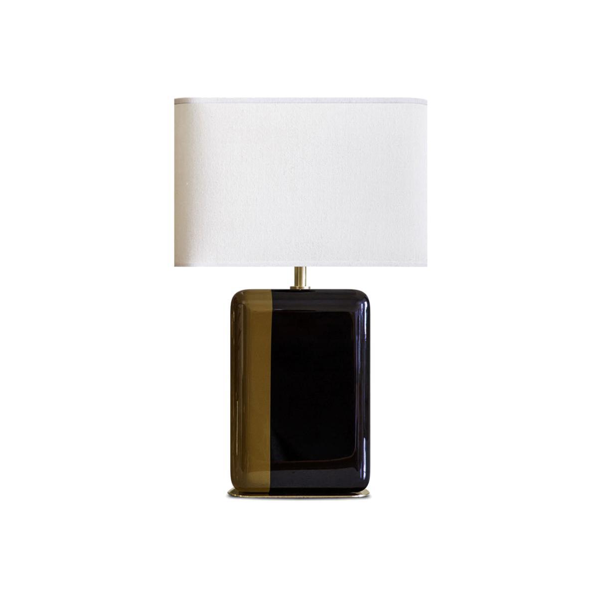 Bourbon Table lamp - / H cm - Lacquered wood & fabric by RED Edition White/Black – image 1