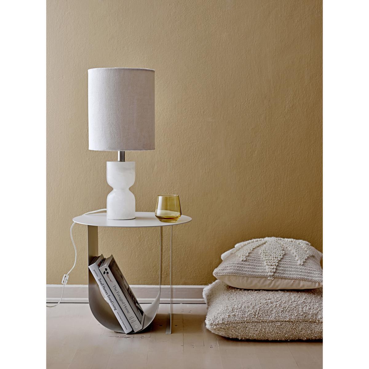Table lamp - / Fabric & alabaster - H 59 cm by Bloomingville White/Beige – image 2