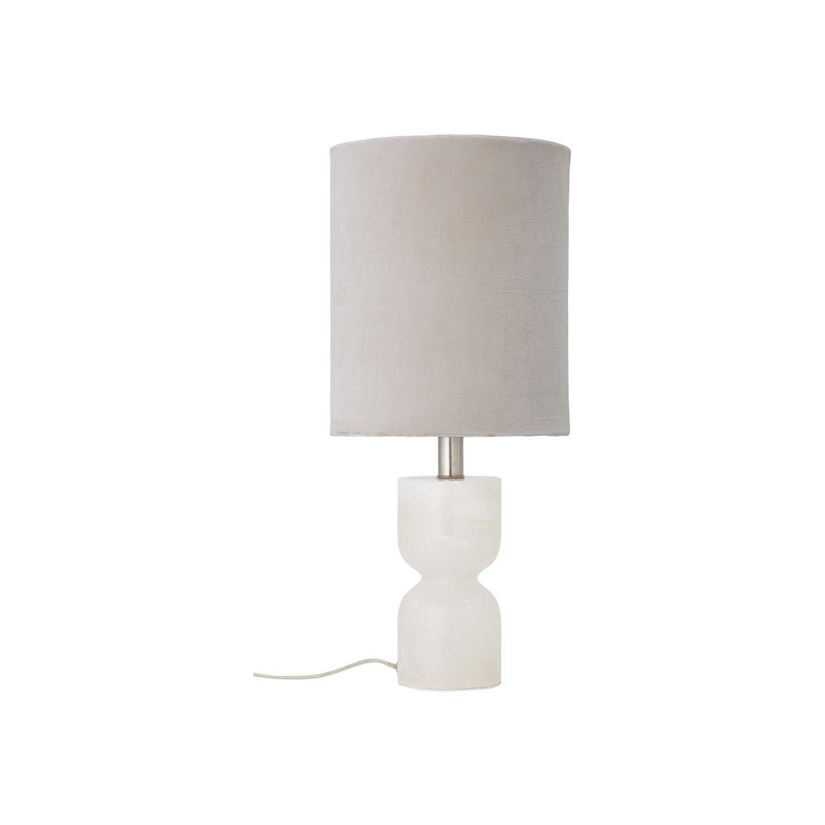Table lamp - / Fabric & alabaster - H 59 cm by Bloomingville White/Beige – image 1
