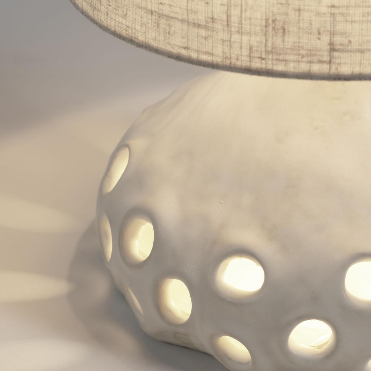 Table lamp Oya 01 textile ceramic / Sandstone & fabric - Ø 25 x H 42 cm - Serax – image 3