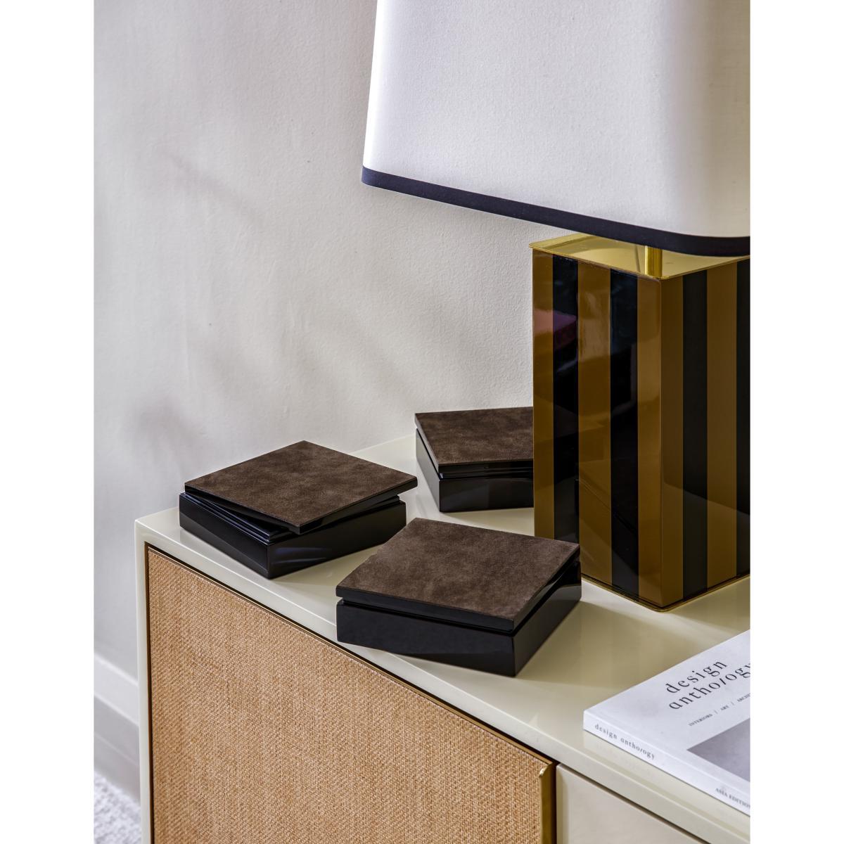 Elysée Table lamp - / H 71 cm - Lacquered wood & fabric by RED Edition White/Black – image 3