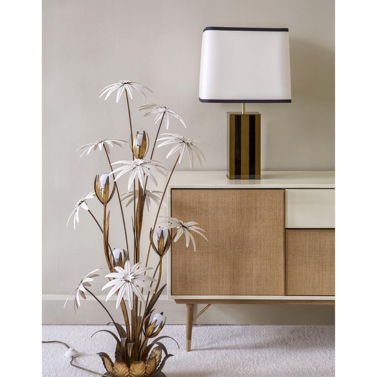 Elysée Table lamp - / H 71 cm - Lacquered wood & fabric by RED Edition White/Black – image 4