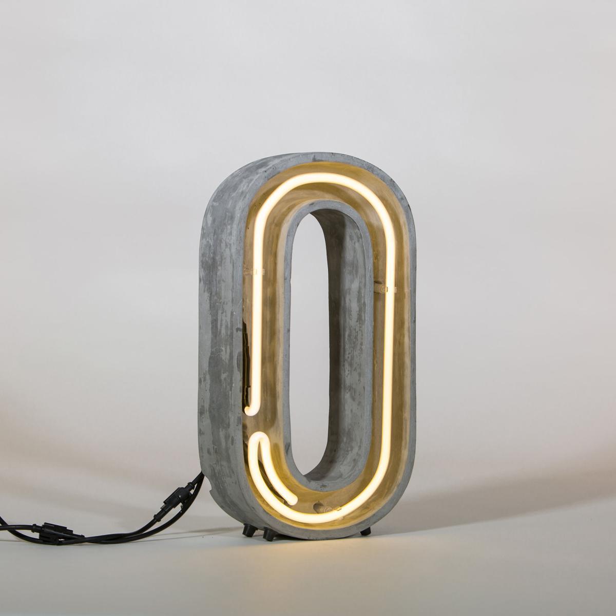 Néon Alphacrete Table lamp - Letter O - Indoor / outdoor by Seletti White/Grey – image 1