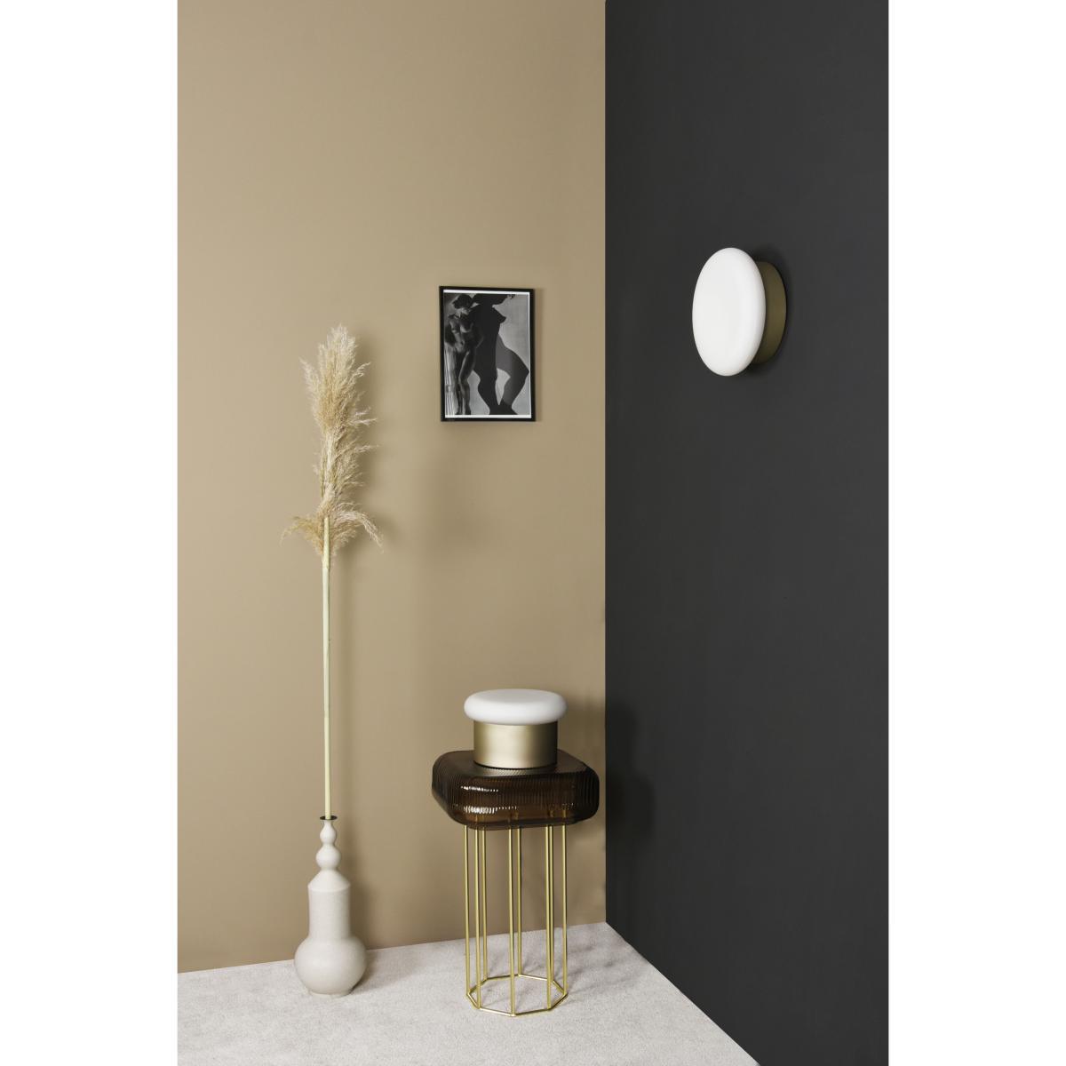 Colonna Table lamp - / Glass & steel - Ø 25 H 15 cm by ENOstudio White/Gold/Metal – image 3