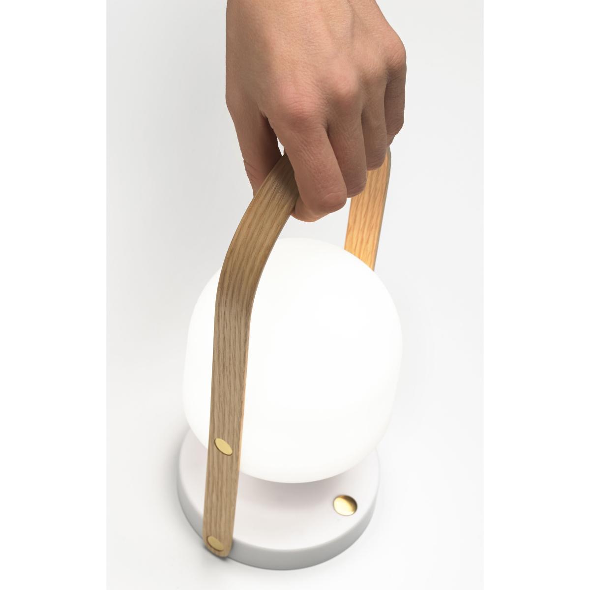 FollowMe Wireless lamp by Marset White/Natural wood – image 2