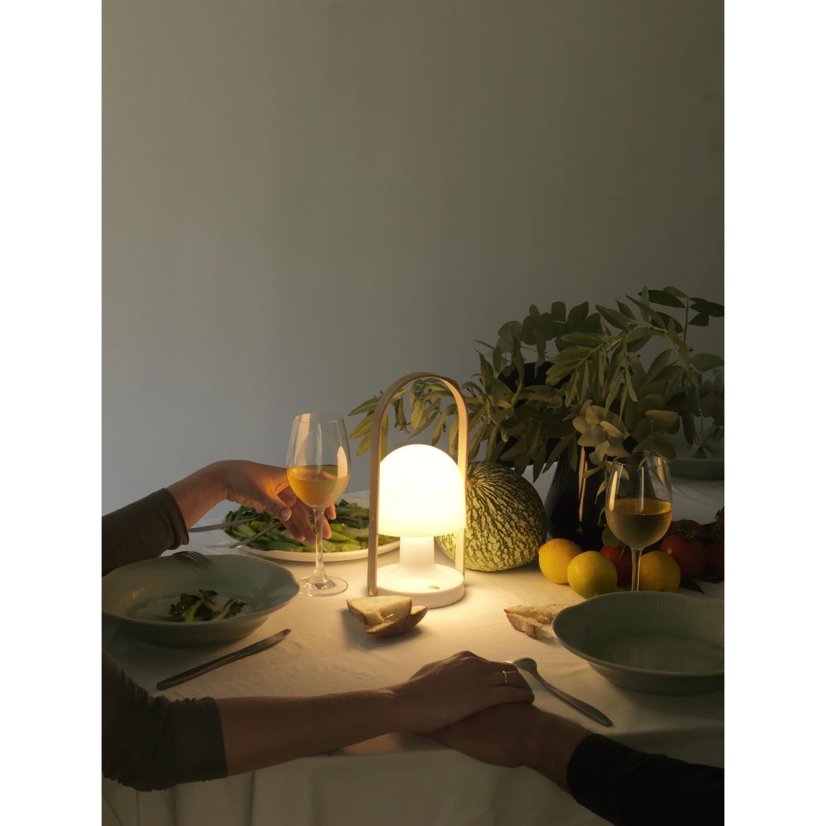 FollowMe Wireless lamp by Marset White/Natural wood – image 8