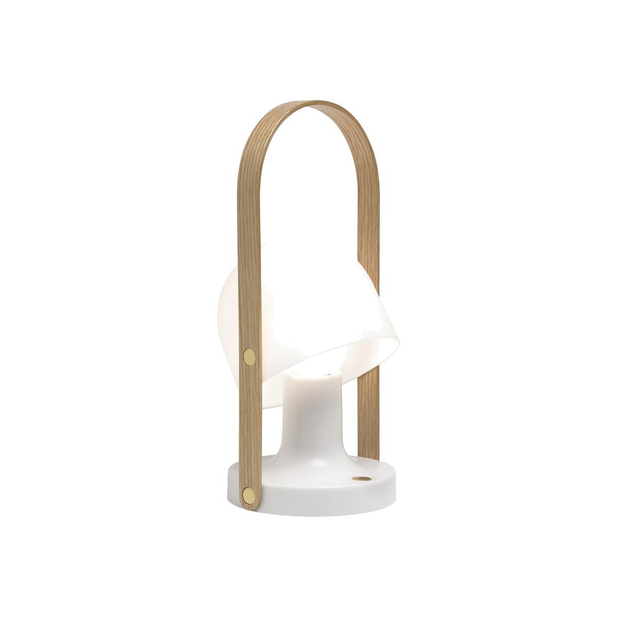 FollowMe Wireless lamp by Marset White/Natural wood – image 1