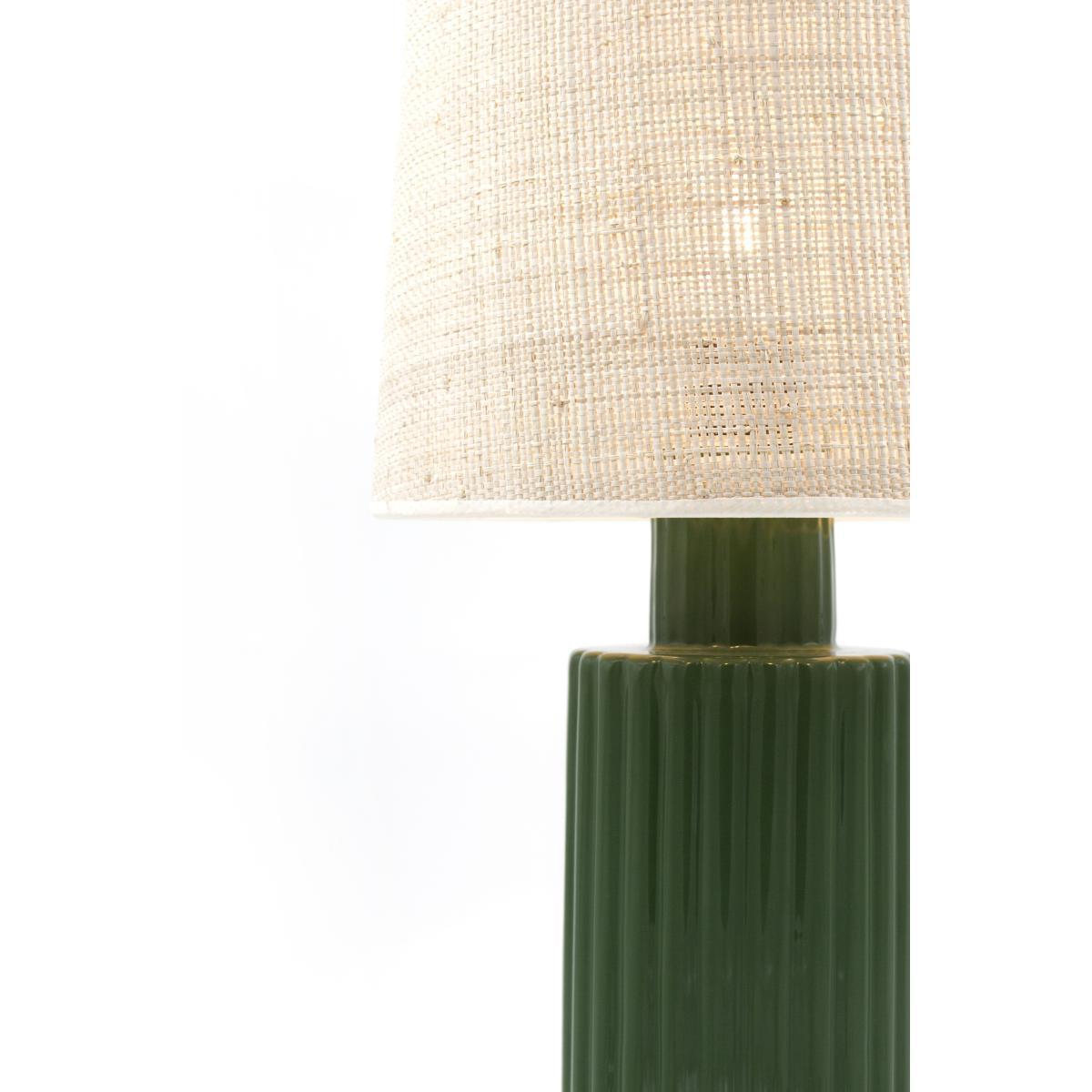 Portofino Table lamp - / Raffia & ceramic - h 54 cm by Maison Sarah Lavoine Green/Beige – image 2