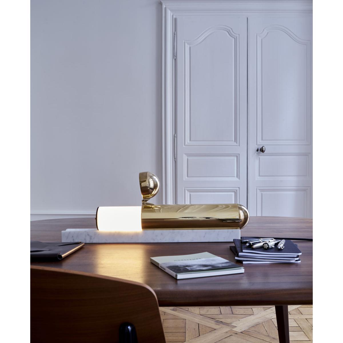 ISP Table lamp - LED - Marble & brass - L 55 cm by DCW éditions Black/Gold – image 6