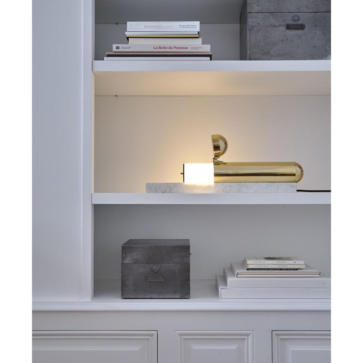 ISP Table lamp - LED - Marble & brass - L 55 cm by DCW éditions Black/Gold – image 8