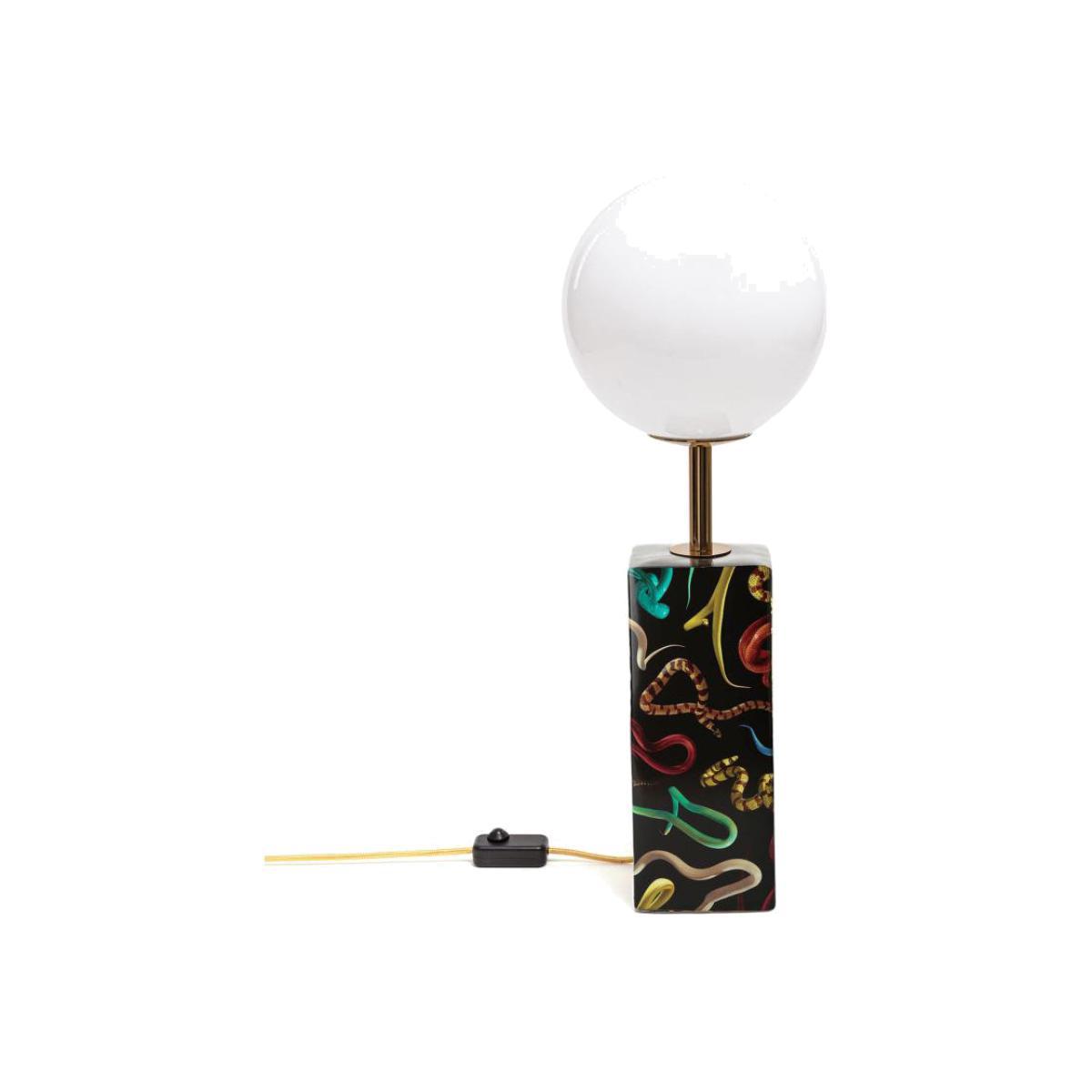 Toiletpaper - Snakes Table lamp - / China & glass - H 70 cm by Seletti White/Black – image 1