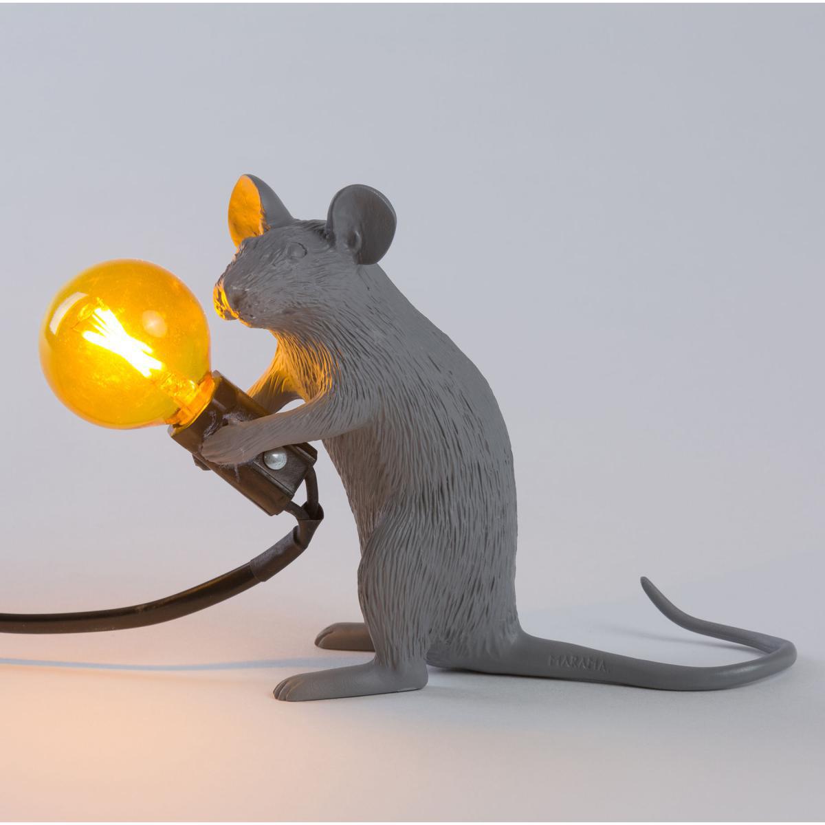 Mouse Sitting #2 Table lamp - / Souris assise by Seletti Grey – image 2