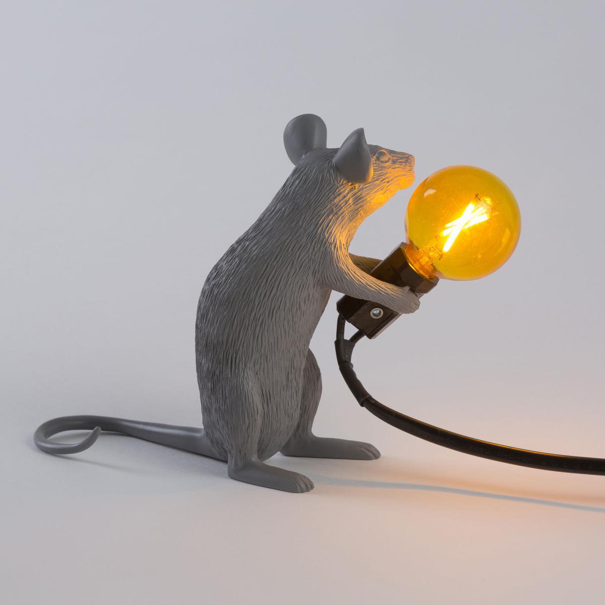 Mouse Sitting #2 Table lamp - / Souris assise by Seletti Grey – image 3