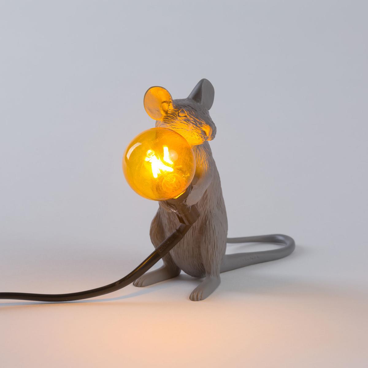 Mouse Sitting #2 Table lamp - / Souris assise by Seletti Grey – image 4