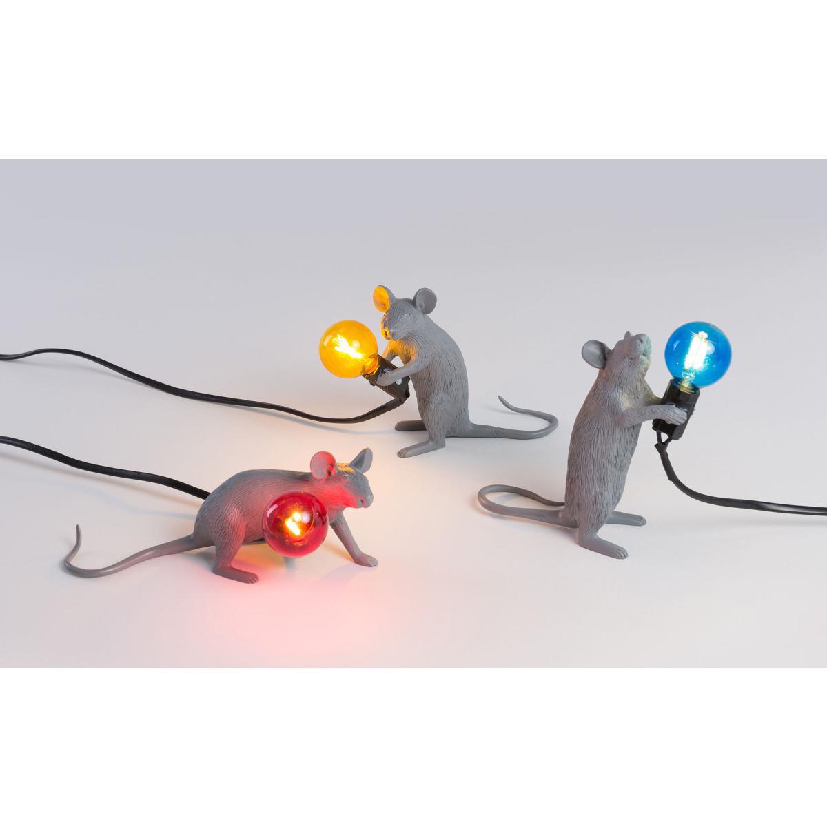 Mouse Sitting #2 Table lamp - / Souris assise by Seletti Grey – image 5
