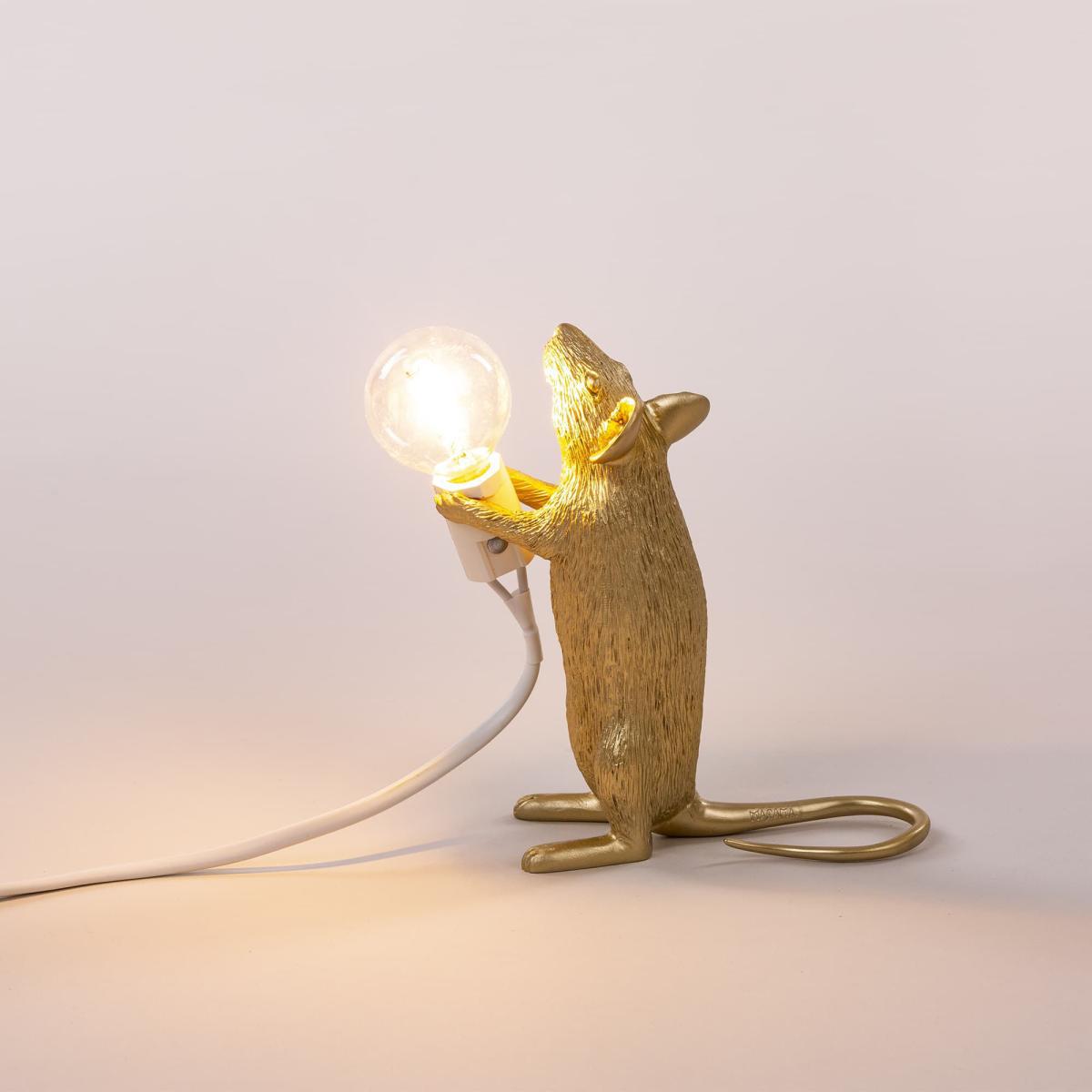 Mouse Standing #1 Table lamp - / Standing mouse by Seletti Gold – image 3