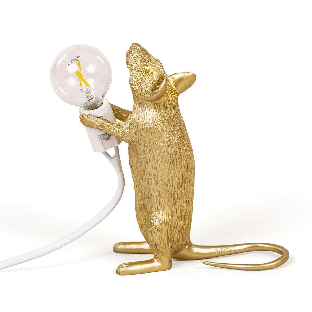Mouse Standing #1 Table lamp - / Standing mouse by Seletti Gold – image 4