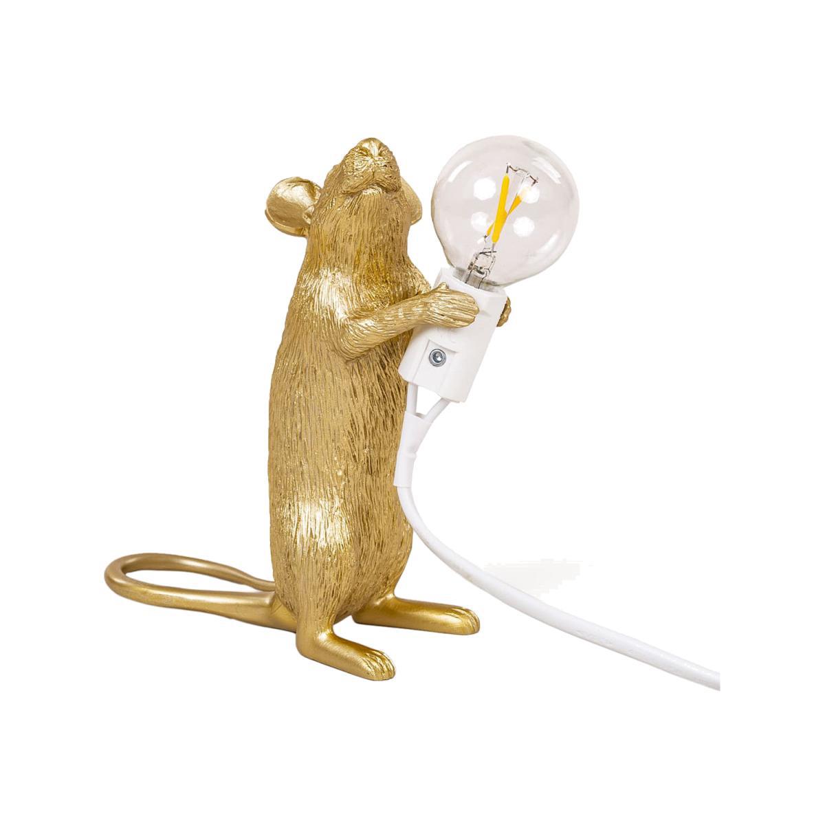 Mouse Standing #1 Table lamp - / Standing mouse by Seletti Gold – image 1