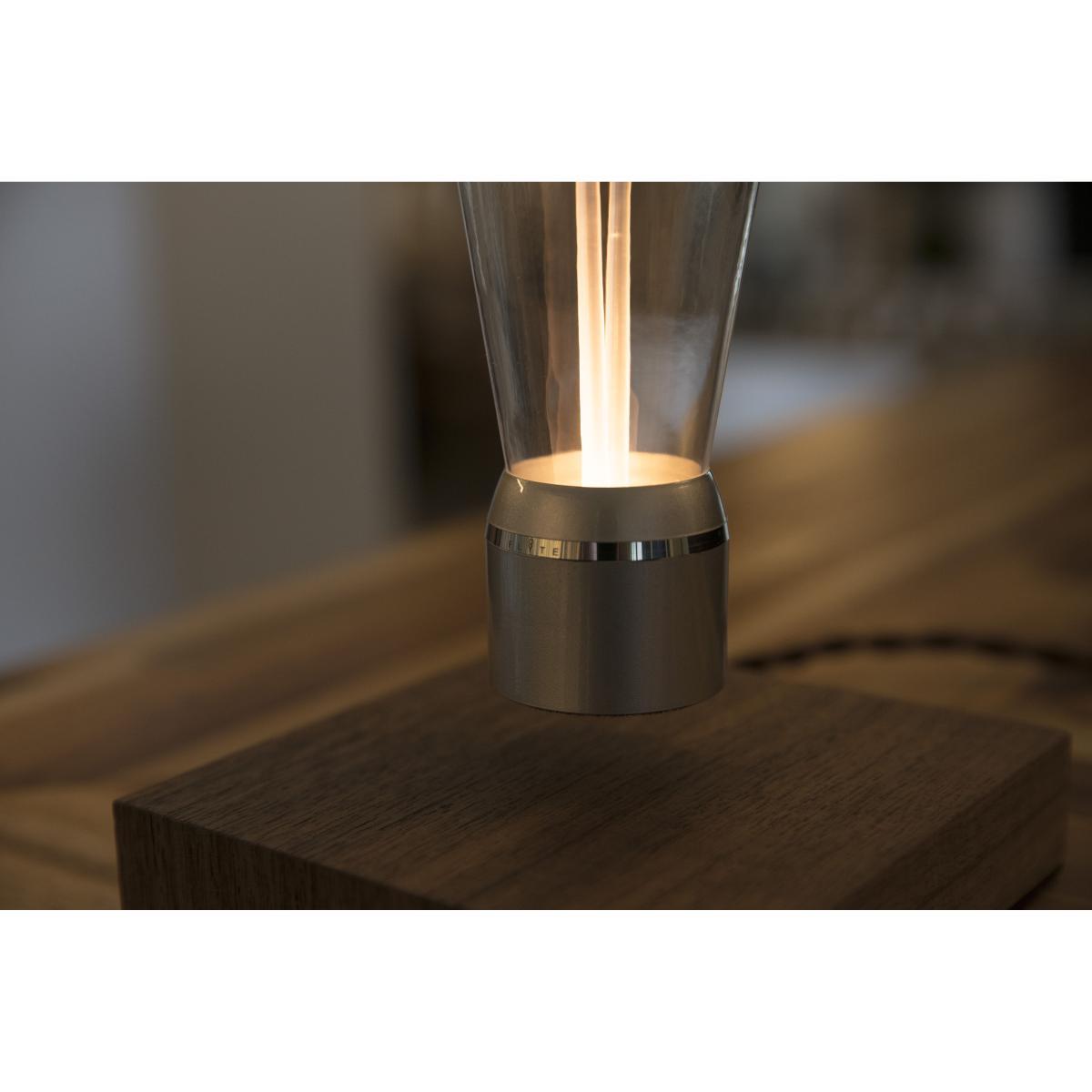 Flyte Nikola Table lamp - / Levitating bulb by Flyte Silver/Natural wood/Metal – image 4