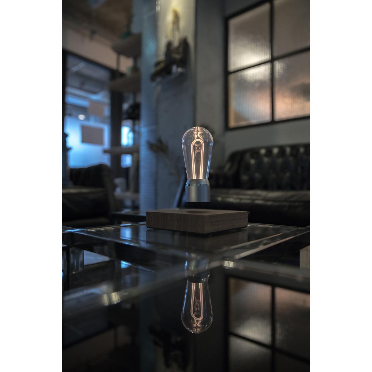 Flyte Nikola Table lamp - / Levitating bulb by Flyte Silver/Natural wood/Metal – image 6