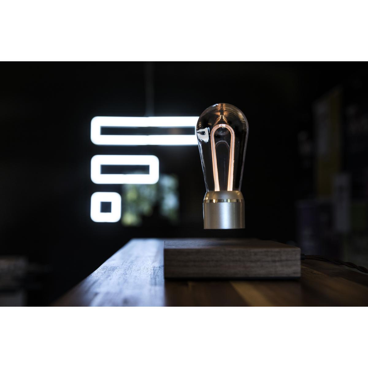 Flyte Nikola Table lamp - / Levitating bulb by Flyte Silver/Natural wood/Metal – image 8
