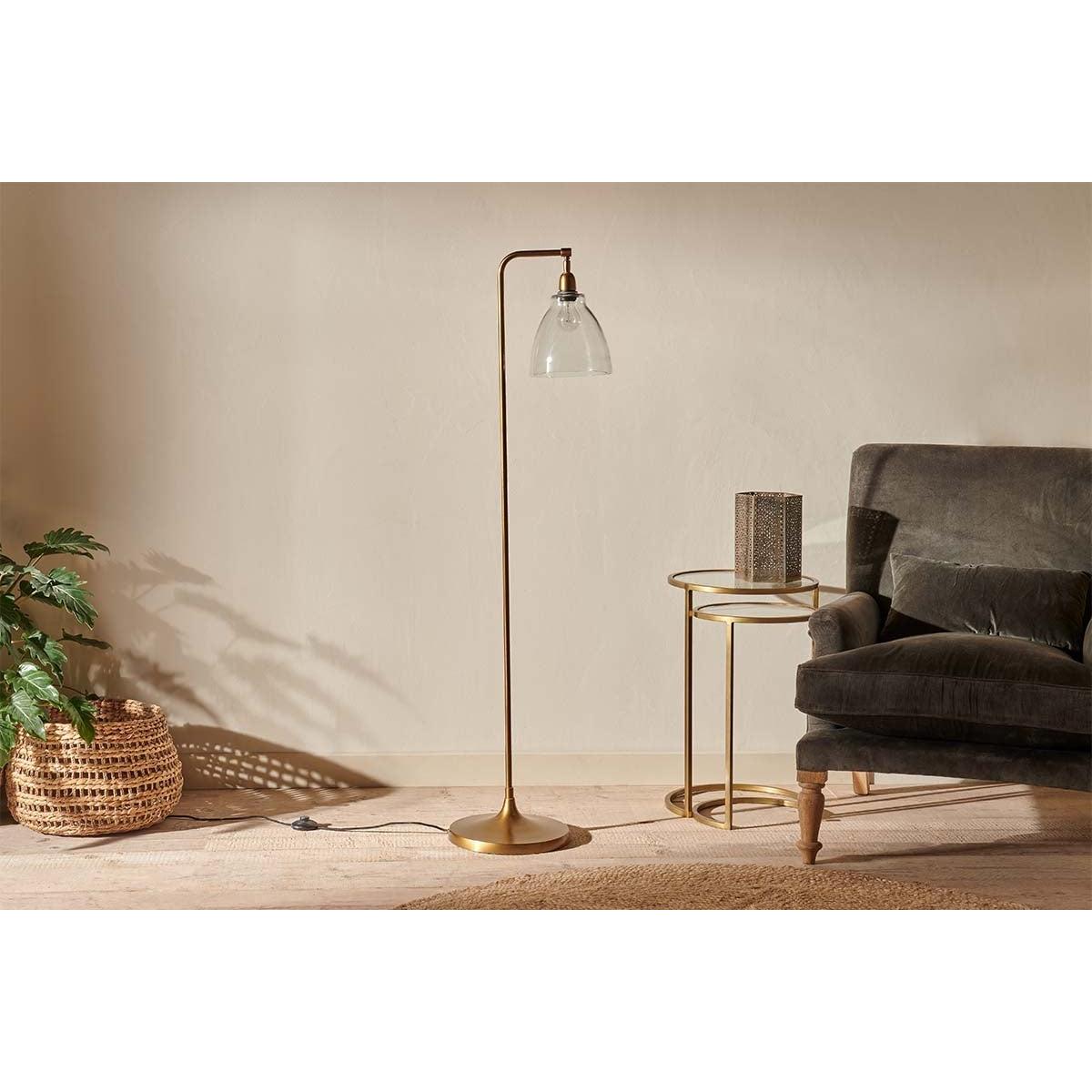 Nkuku Muturi Glass Floor Lamp | Lighting | Antique Brass – image 2