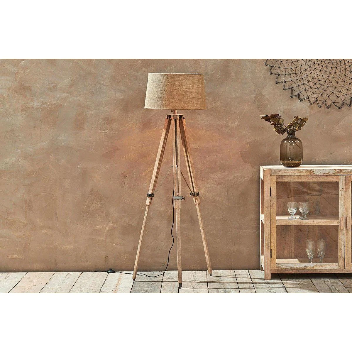 Nkuku Ronga Tripod Floor Lamp | Lighting | Brown – image 1