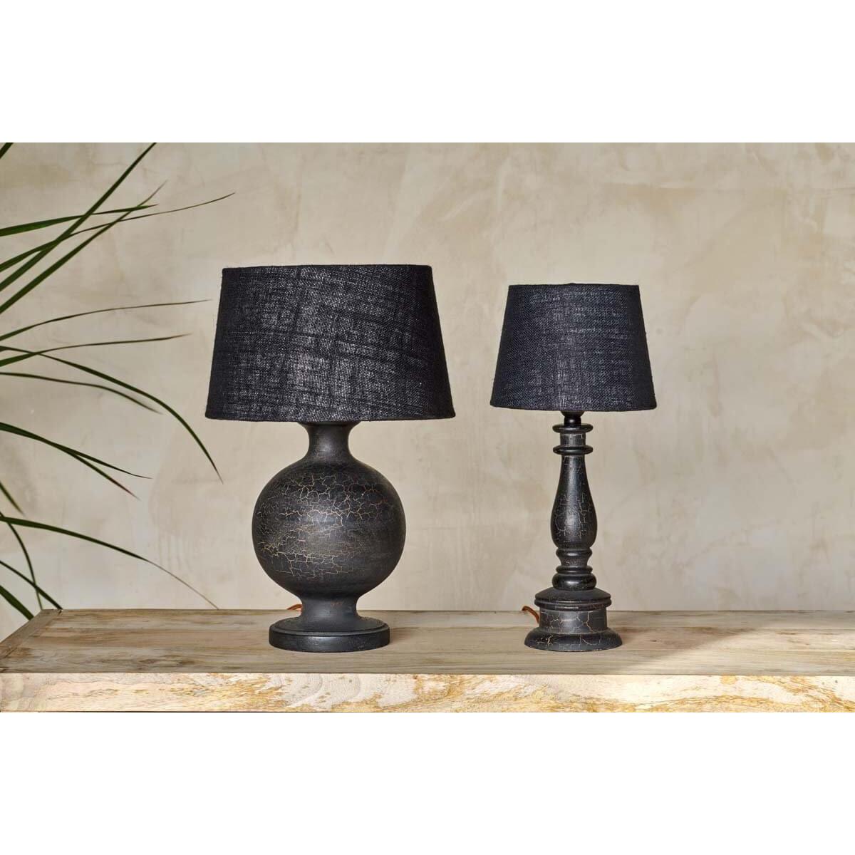 Nkuku Urku Round Crackle Lamp | Lighting | Black | 36 x 18 cm (Diameter) – image 2