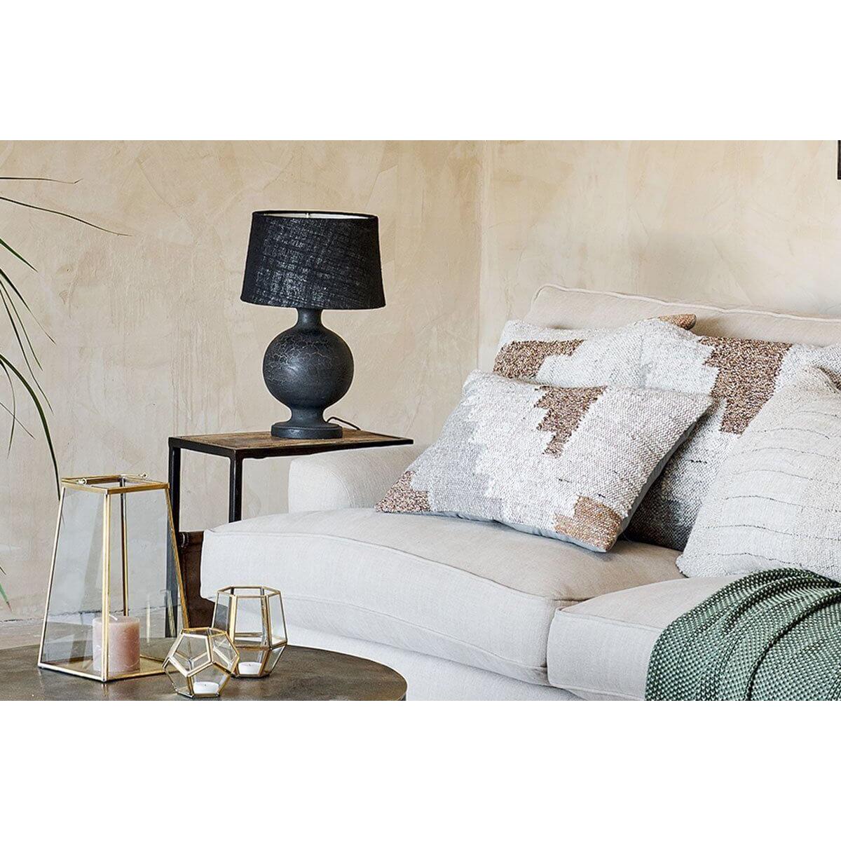 Nkuku Urku Round Crackle Lamp | Lighting | Black | 36 x 18 cm (Diameter) – image 3