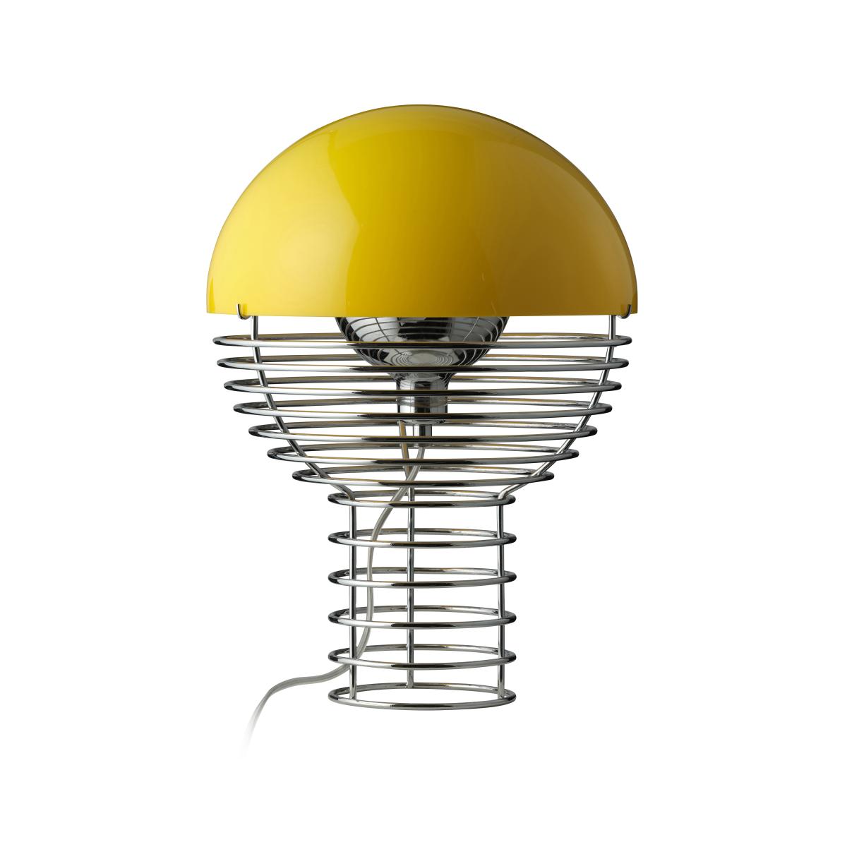 Verpan Wire table lamp Ø30 cm Chrome-yellow – image 2