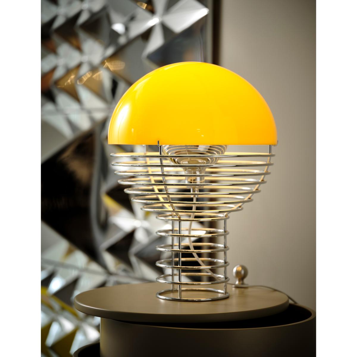 Verpan Wire table lamp Ø30 cm Chrome-yellow – image 3