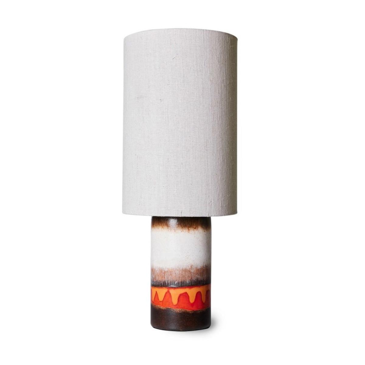HKliving Retro glazed lamp base - stoneware Brown cream red/orange – image 2