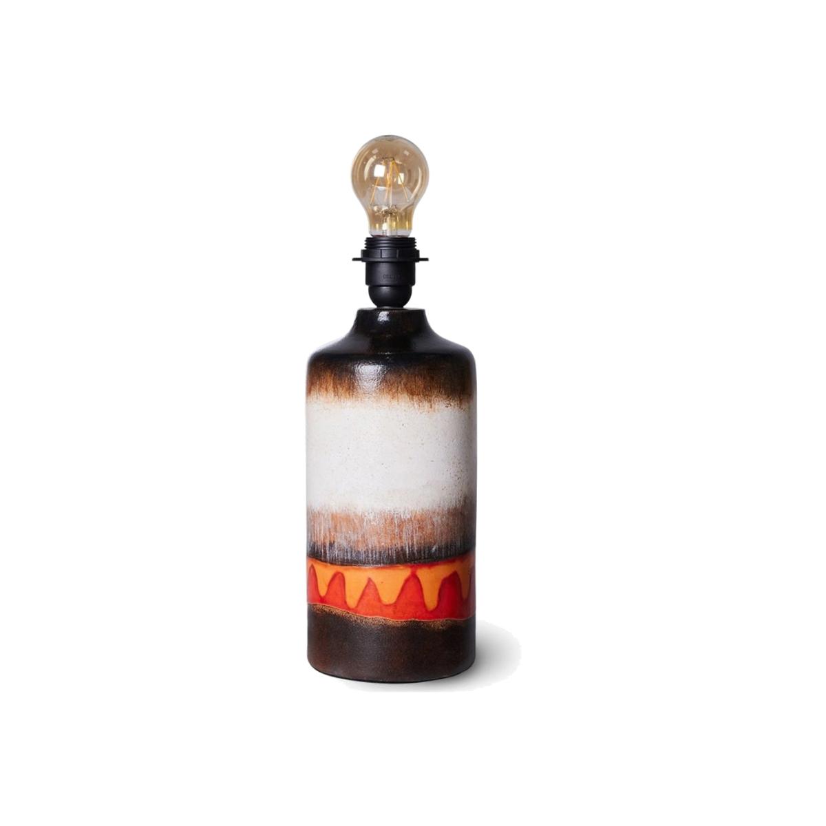 HKliving Retro glazed lamp base - stoneware Brown cream red/orange – image 1