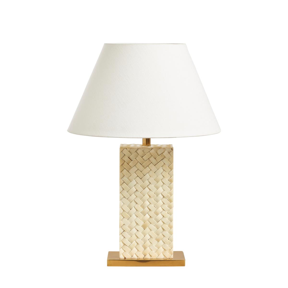 Haddee Bone Weave Table Lamp - Ivory – image 2