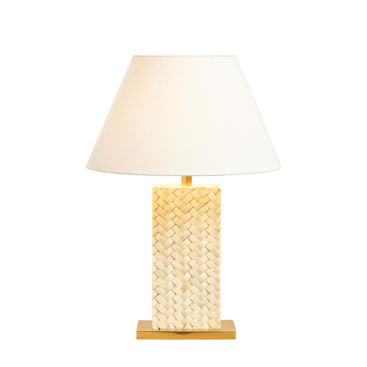 Haddee Bone Weave Table Lamp - Ivory – image 3