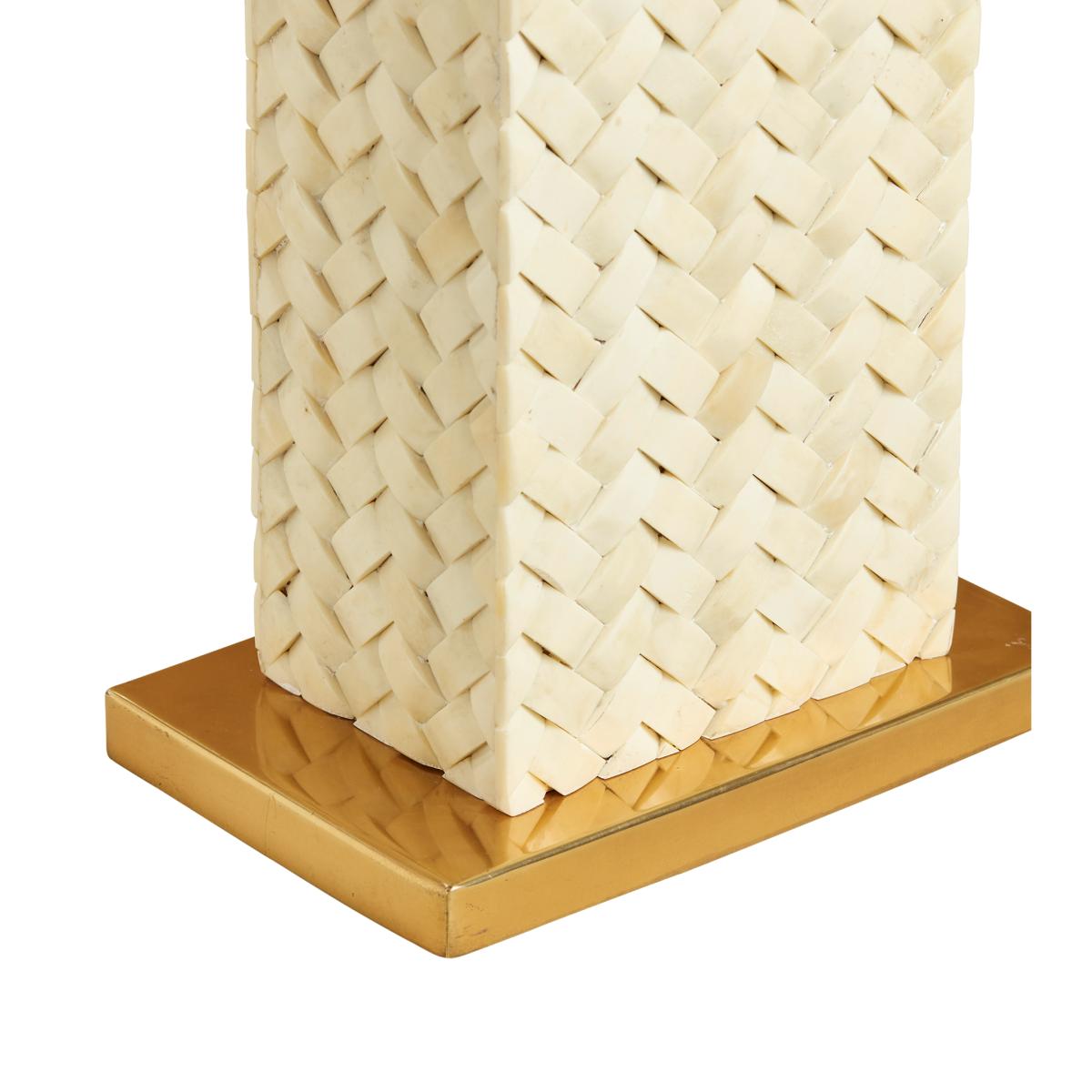 Haddee Bone Weave Table Lamp - Ivory – image 4