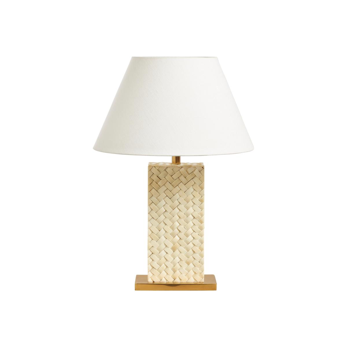 Haddee Bone Weave Table Lamp - Ivory – image 1