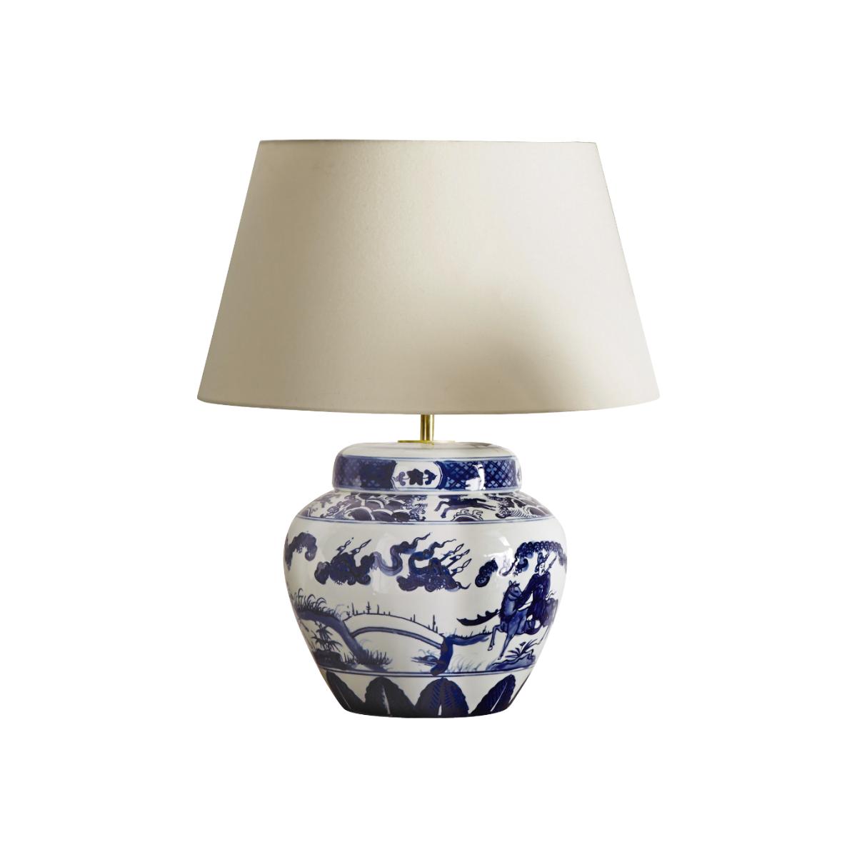 Kraakware Ceramic Chinese Table Lamp