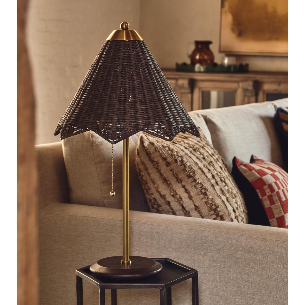 OKA, Ravindra Rattan Table Lamp and Shade - Espresso, Table Lamps, Cotton/Silk – image 2