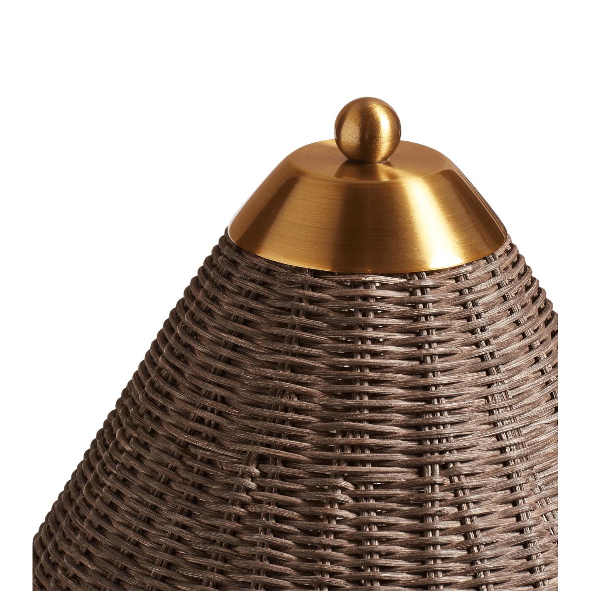 OKA, Ravindra Rattan Table Lamp and Shade - Espresso, Table Lamps, Cotton/Silk – image 4