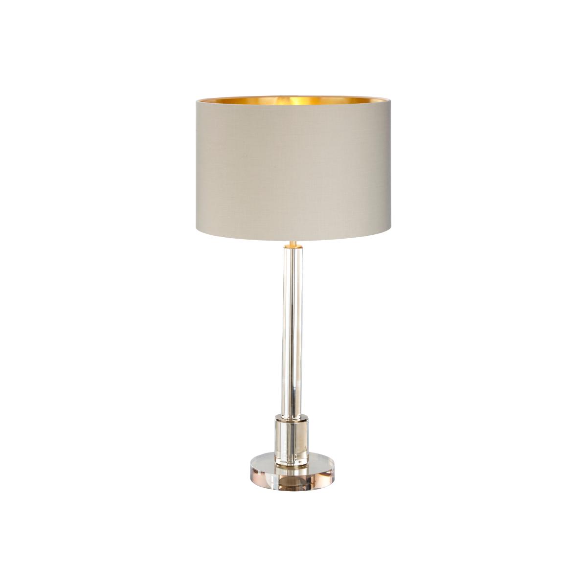 RV Astley Haldor Crystal Table Lamp Brass Finish & Cognac