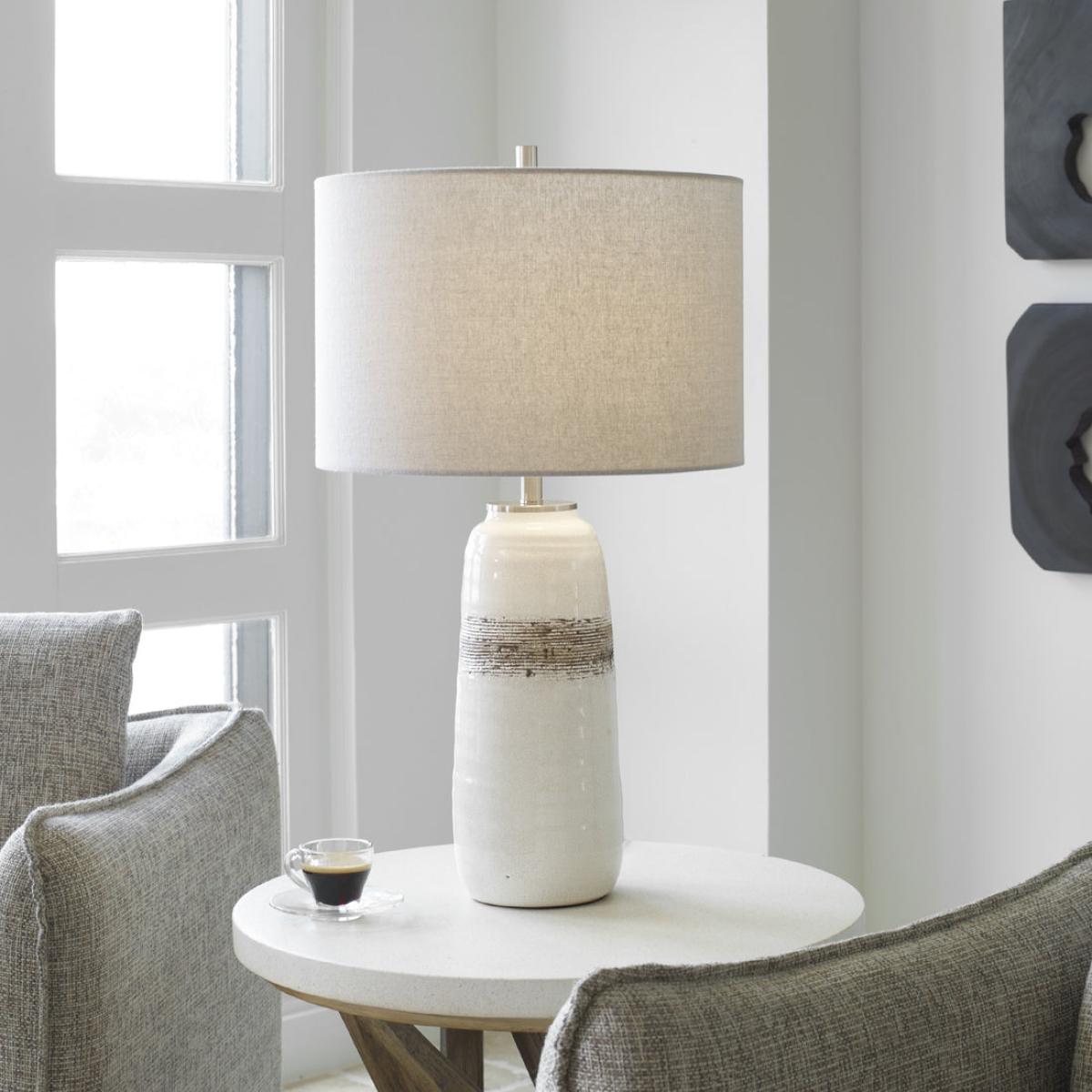 Uttermost Comanche White Crackle Table Lamp – image 2