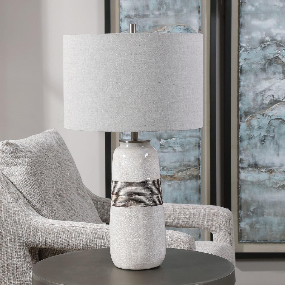 Uttermost Comanche White Crackle Table Lamp – image 3