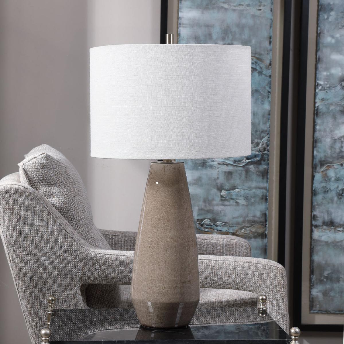 Uttermost Volterra Taupe-Gray Table Lamp – image 2