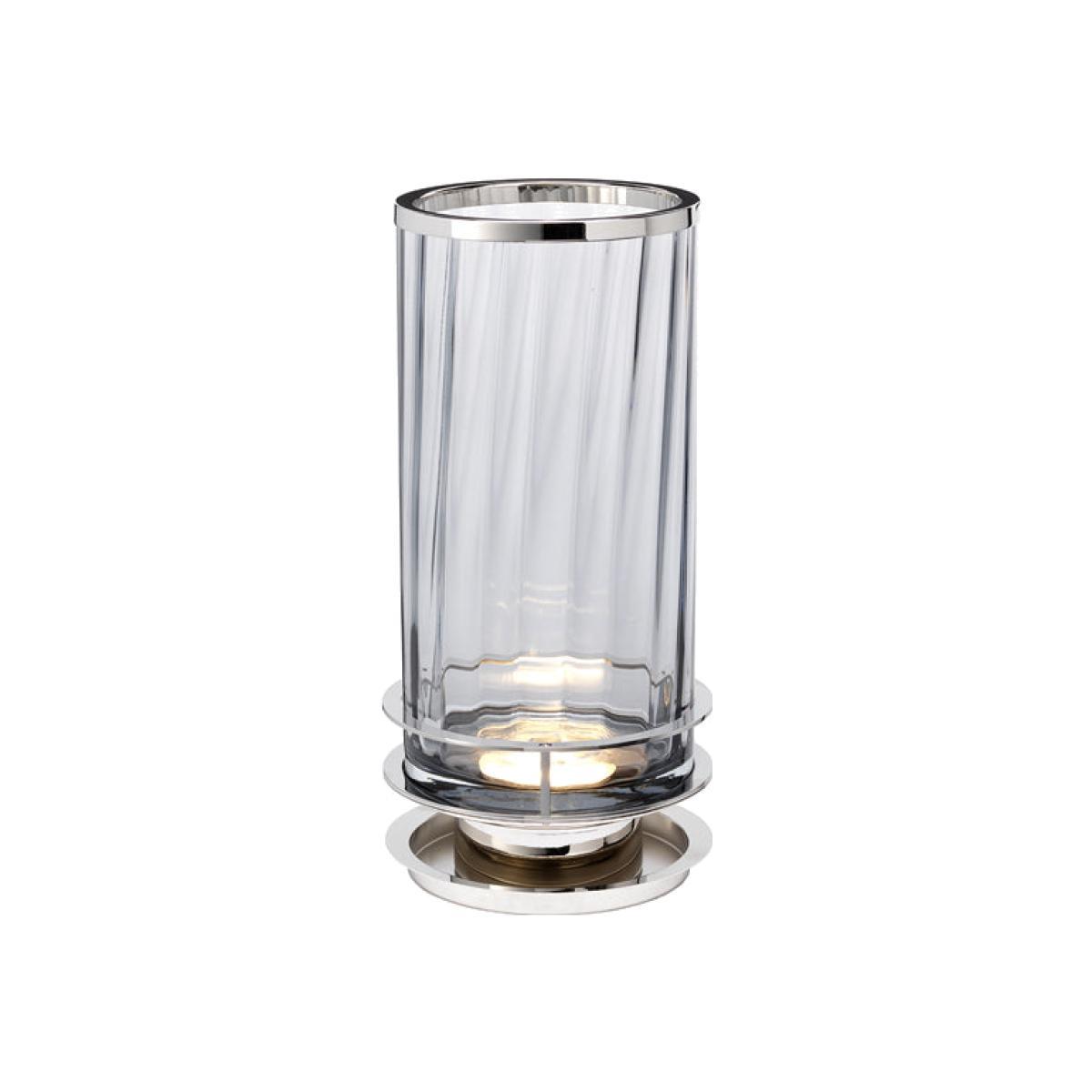 Quintessentiale Arno Polished Nickel and Smoke Glassware Table Lamp – image 1