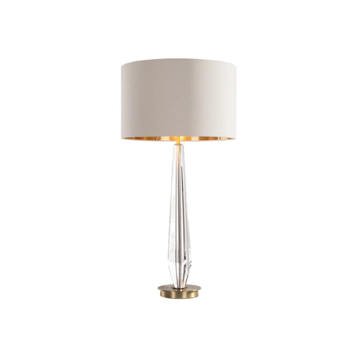 RV Astley Clairvaux Table Lamp Antique Brass And Clear Crystal