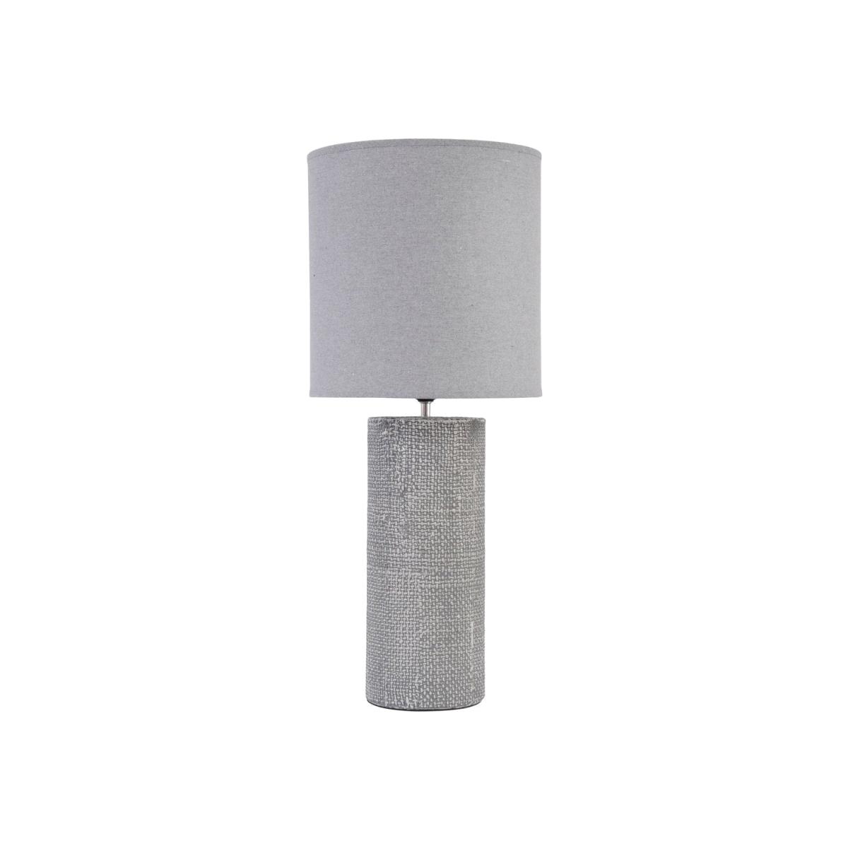 Libra Interiors Tall Textured Porcelain Table Lamp With Shade Grey | Outlet – image 1